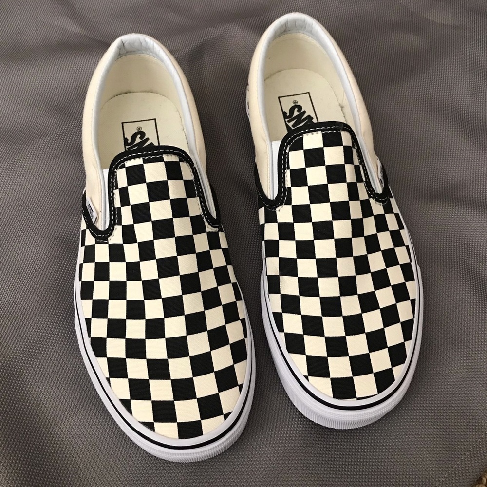 Like New Vans Check slip ons women’s 10 men’s 8.5